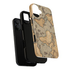 Vintage World Map Tough Phone Case — Antique Explorer iPhone Cover