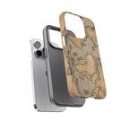 Vintage World Map Tough Phone Case — Antique Explorer iPhone Cover