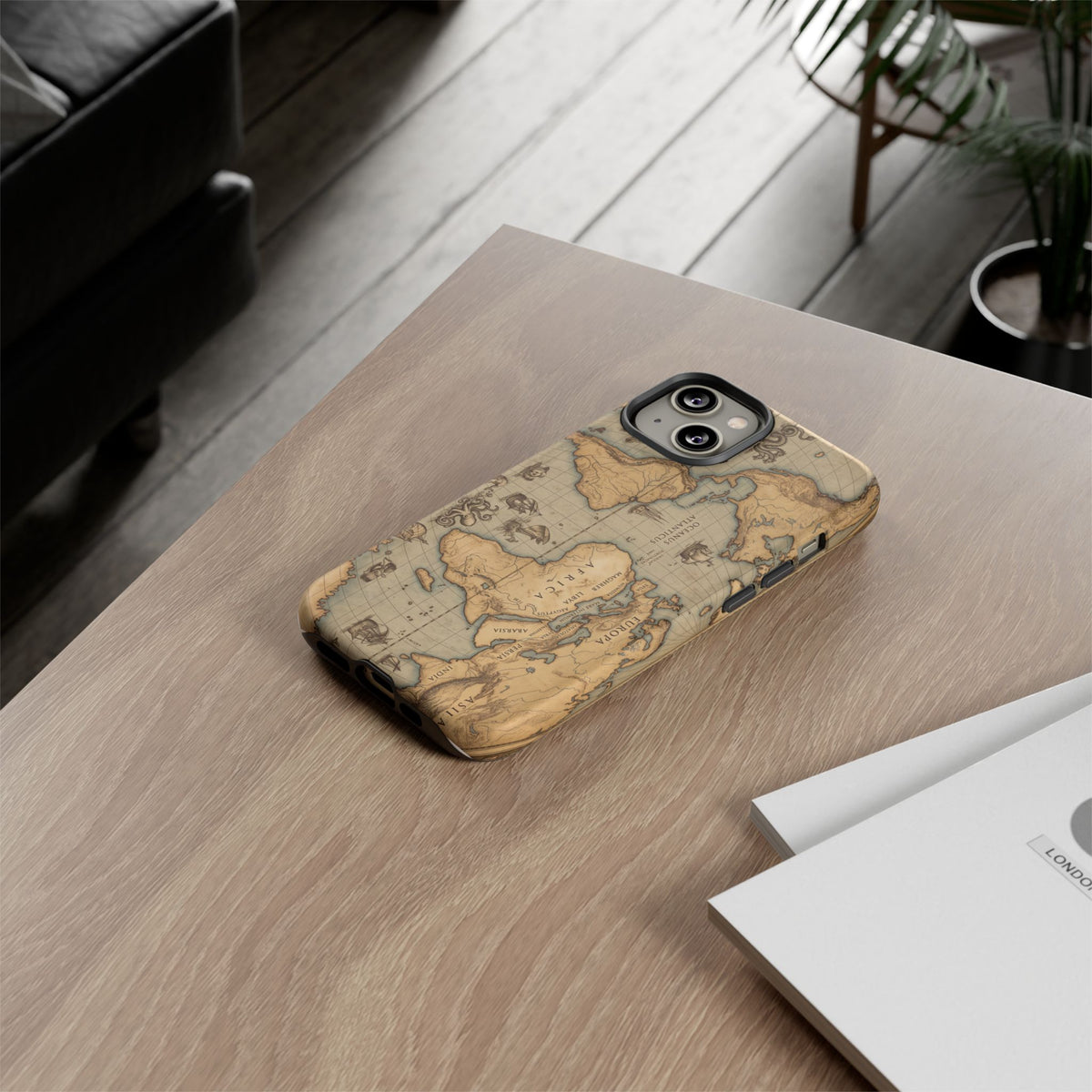 Vintage World Map Tough Phone Case — Antique Explorer iPhone Cover
