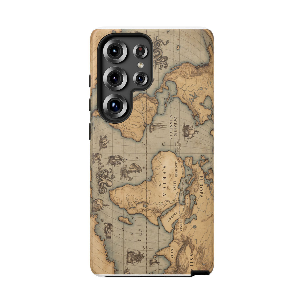 Vintage World Map Tough Phone Case — Antique Explorer iPhone Cover