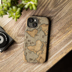 Vintage World Map Tough Phone Case — Antique Explorer iPhone Cover