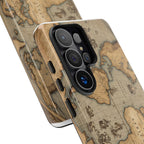Vintage World Map Tough Phone Case — Antique Explorer iPhone Cover