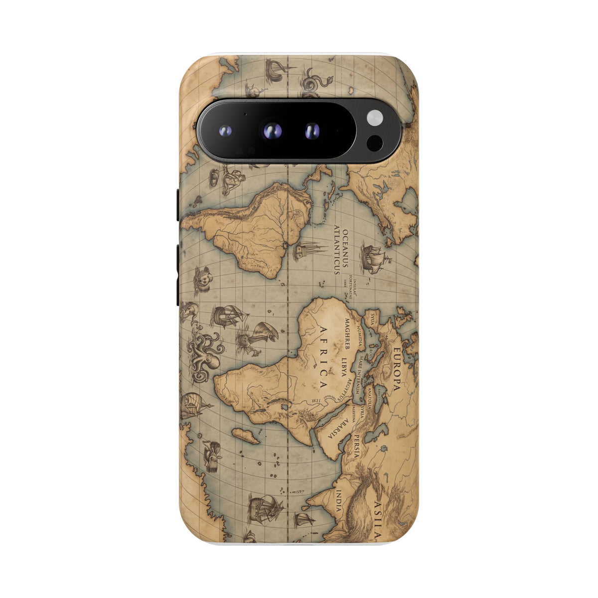 Vintage World Map Tough Phone Case — Antique Explorer iPhone Cover