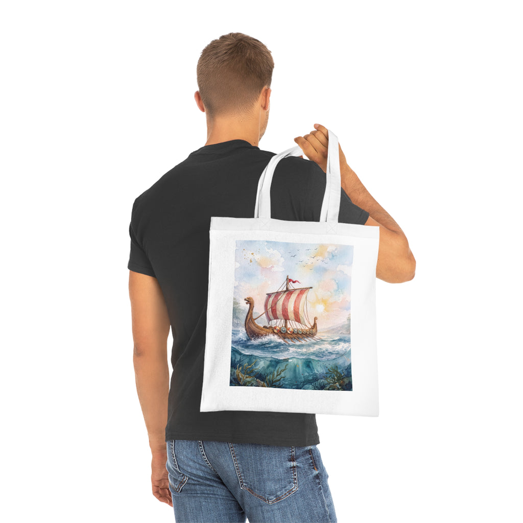 Viking Longship Cotton Tote Bag