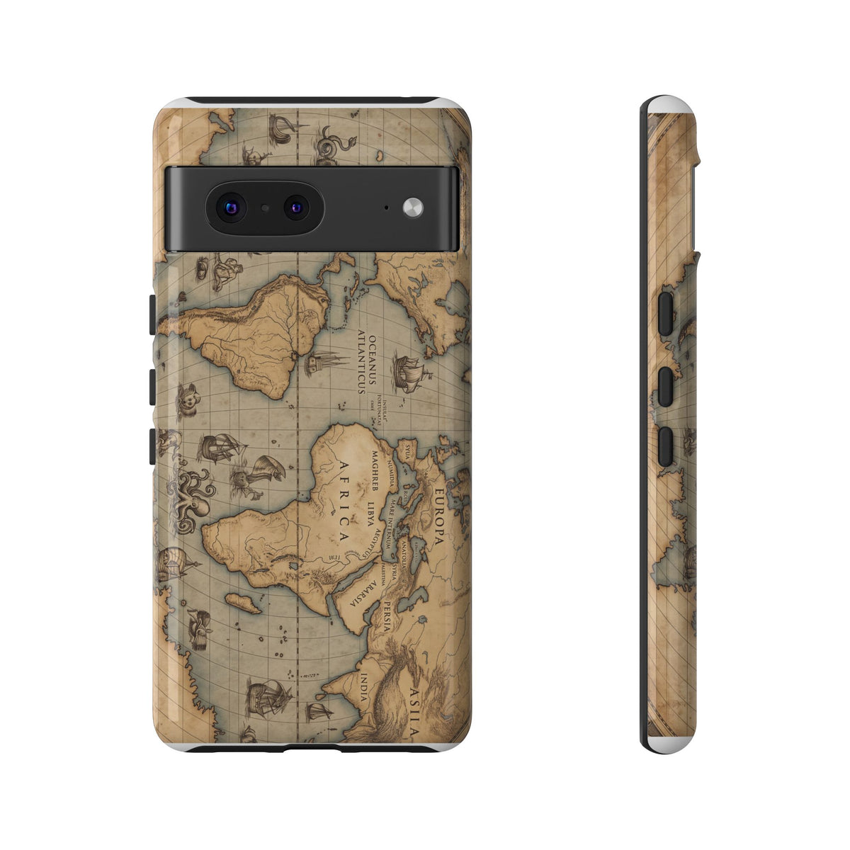 Vintage World Map Tough Phone Case — Antique Explorer iPhone Cover