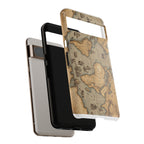 Vintage World Map Tough Phone Case — Antique Explorer iPhone Cover
