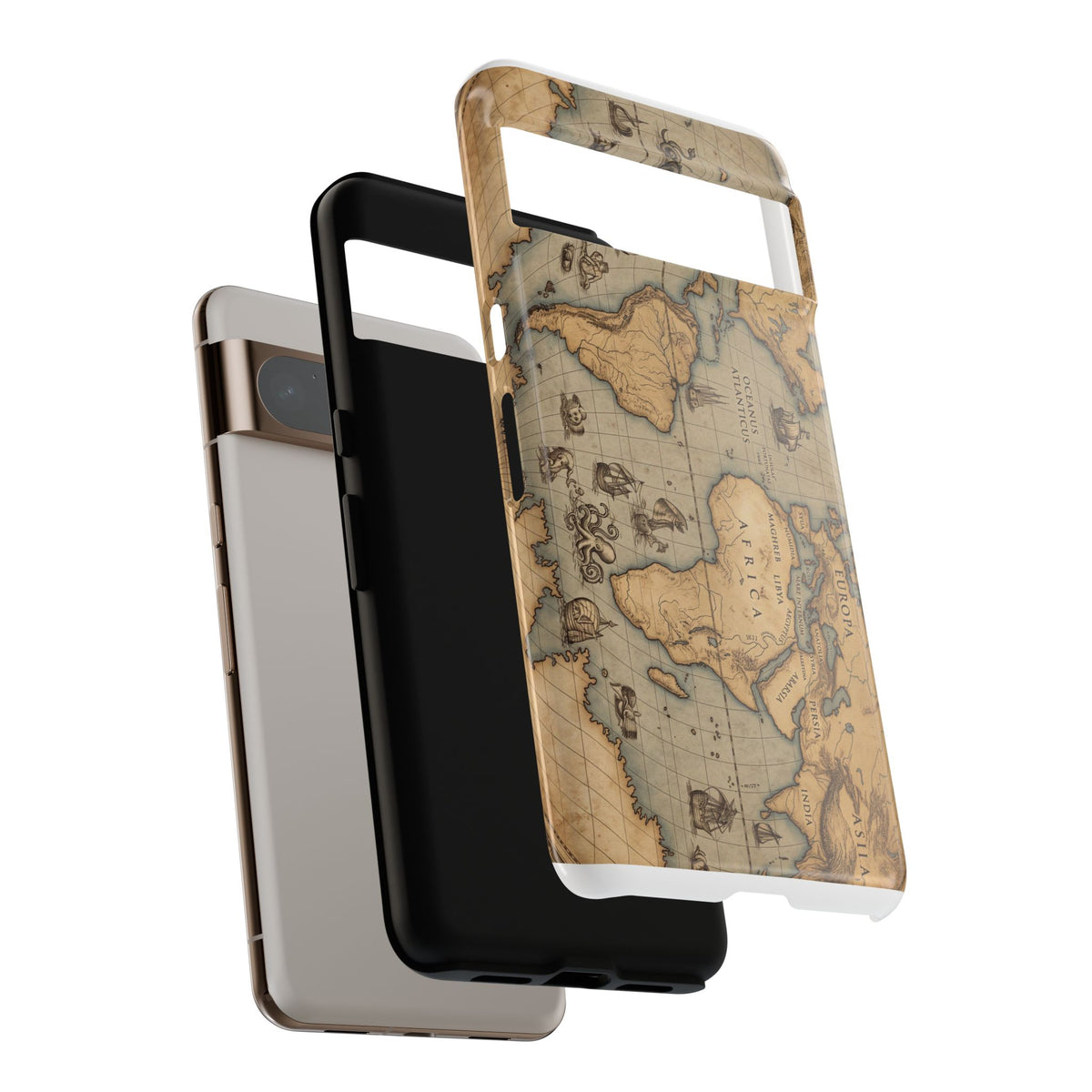Vintage World Map Tough Phone Case — Antique Explorer iPhone Cover