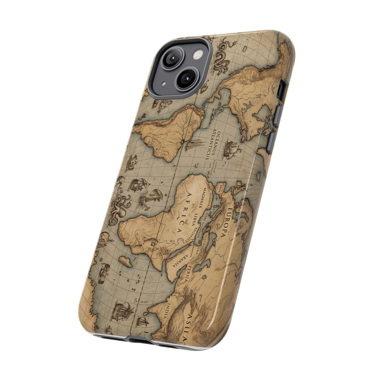 Vintage World Map Tough Phone Case — Antique Explorer iPhone Cover