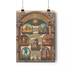 Seven Wonders of the Ancient World Vintage Travel Poster