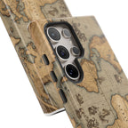 Vintage World Map Tough Phone Case — Antique Explorer iPhone Cover
