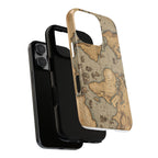 Vintage World Map Tough Phone Case — Antique Explorer iPhone Cover