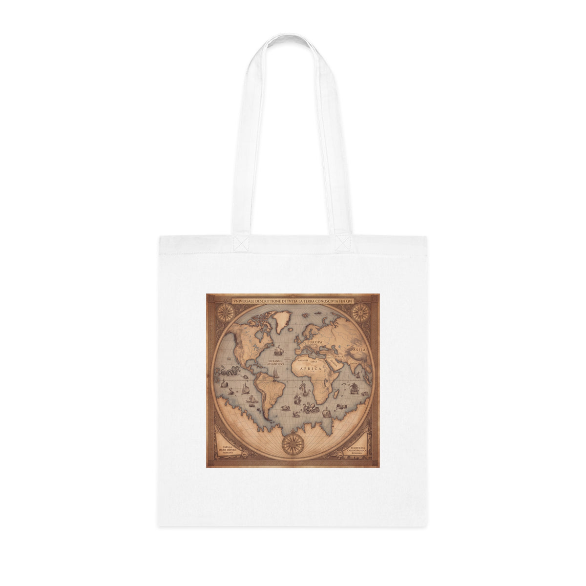 Vintage World Map Cotton Tote Bag