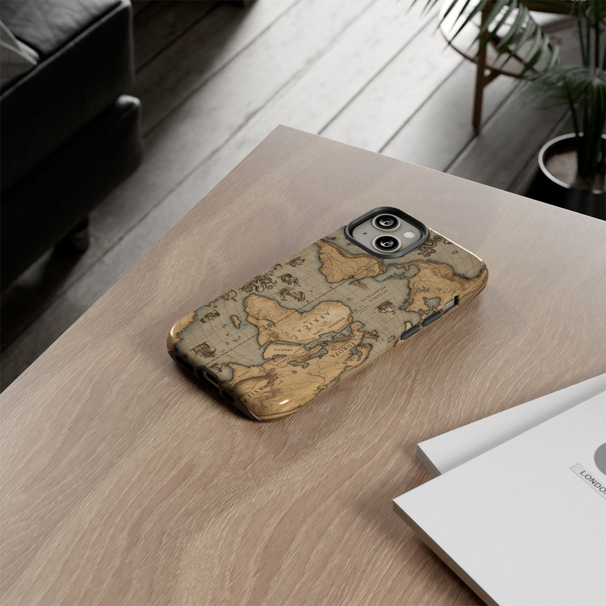 Vintage World Map Tough Phone Case — Antique Explorer iPhone Cover