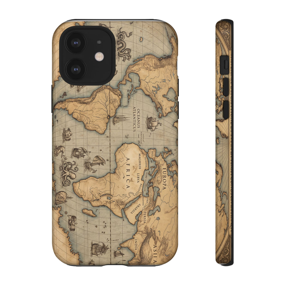 Vintage World Map Tough Phone Case — Antique Explorer iPhone Cover