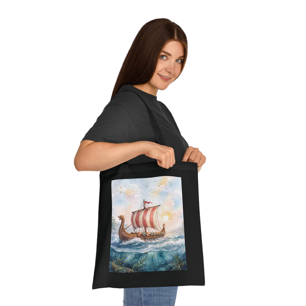 Viking Longship Cotton Tote Bag
