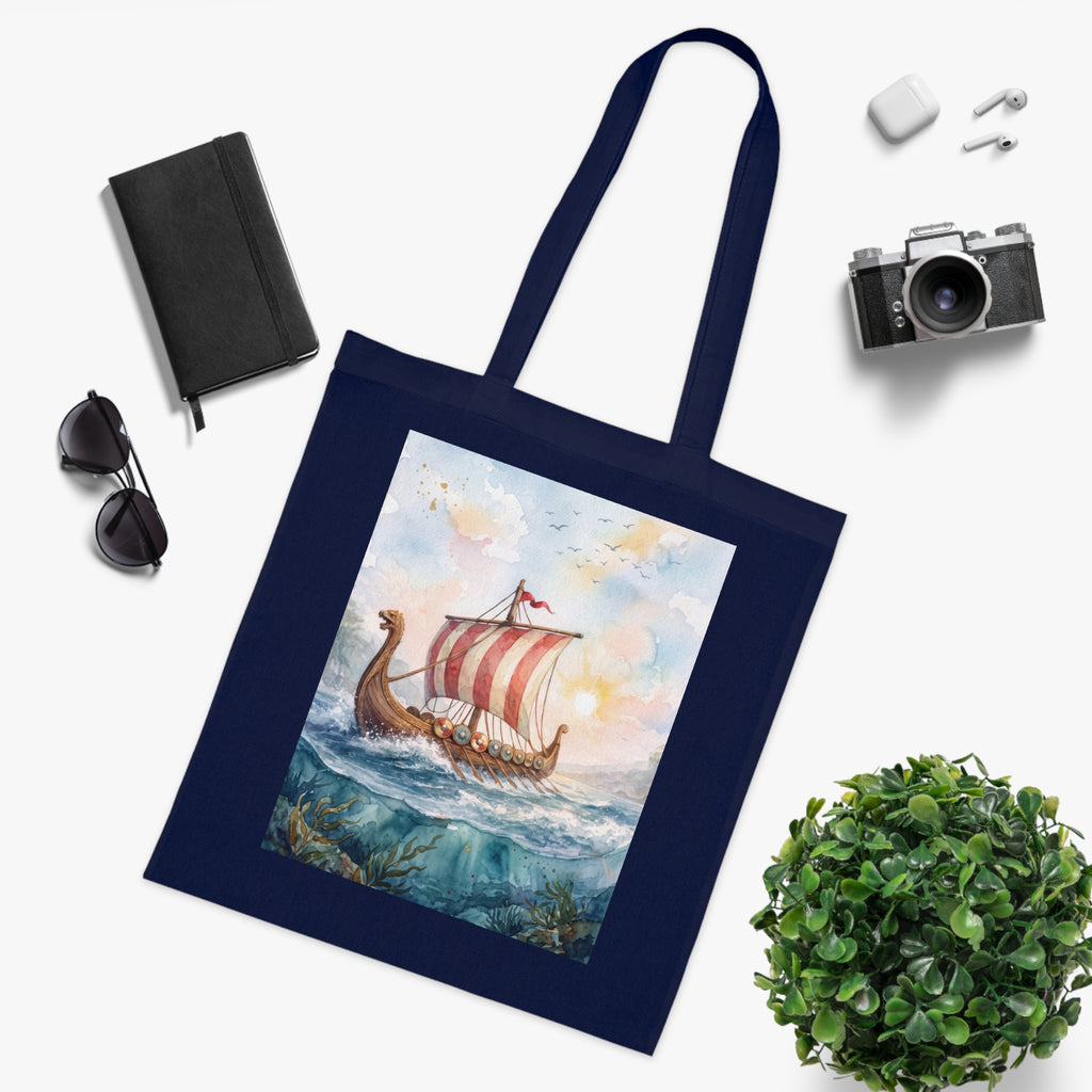 Viking Longship Cotton Tote Bag