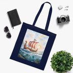 Viking Longship Cotton Tote Bag
