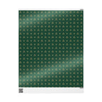 Celtic Knot Green Wrapping Paper – Gold Triquetra Pattern