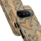 Vintage World Map Tough Phone Case — Antique Explorer iPhone Cover