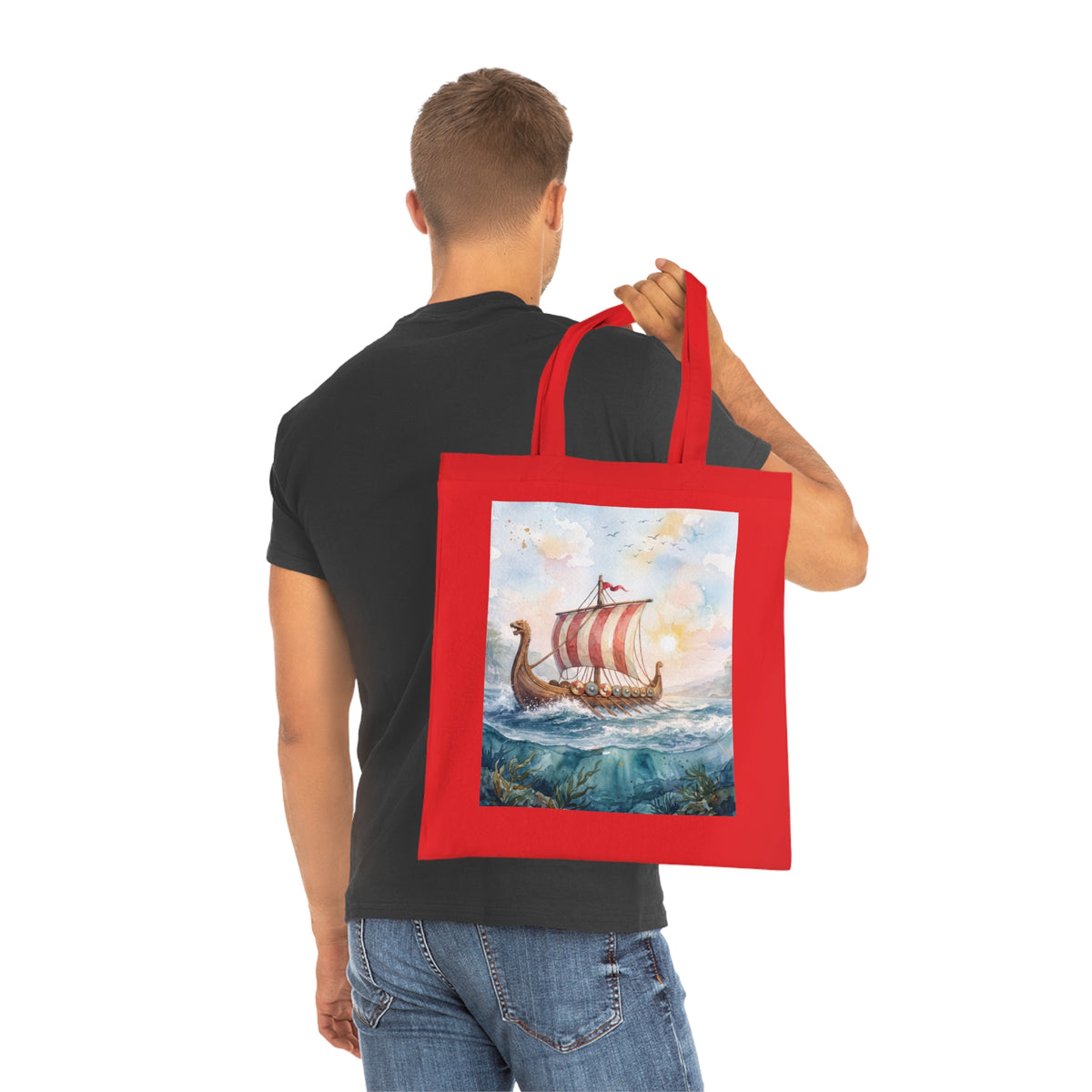 Viking Longship Cotton Tote Bag