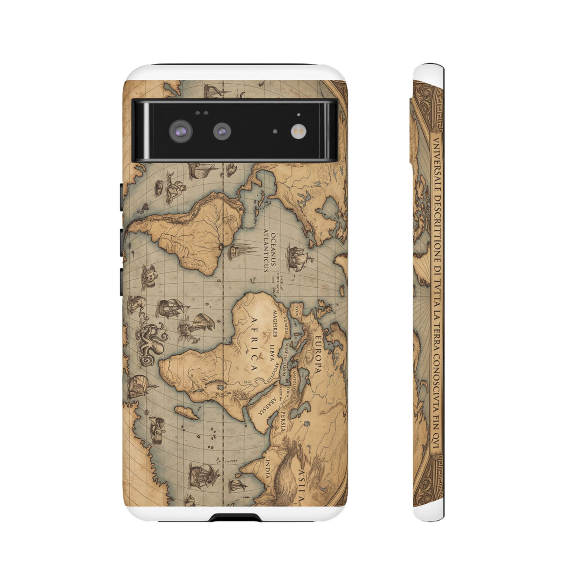 Vintage World Map Tough Phone Case — Antique Explorer iPhone Cover