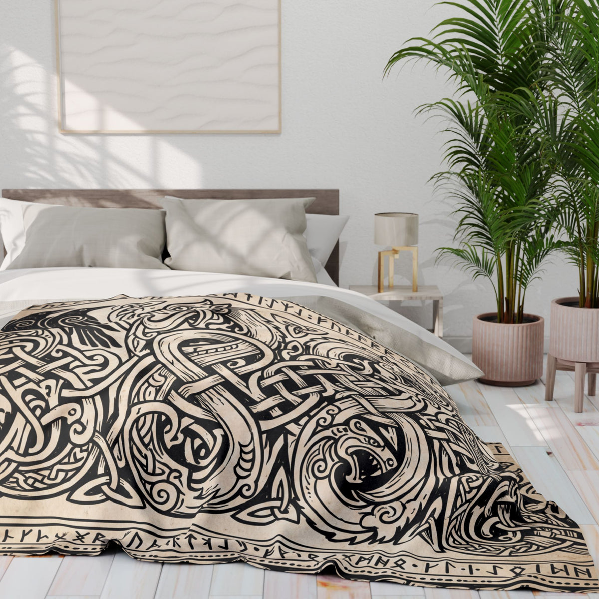 Norse Knotwork Fleece Throw