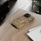 Vintage World Map Tough Phone Case — Antique Explorer iPhone Cover