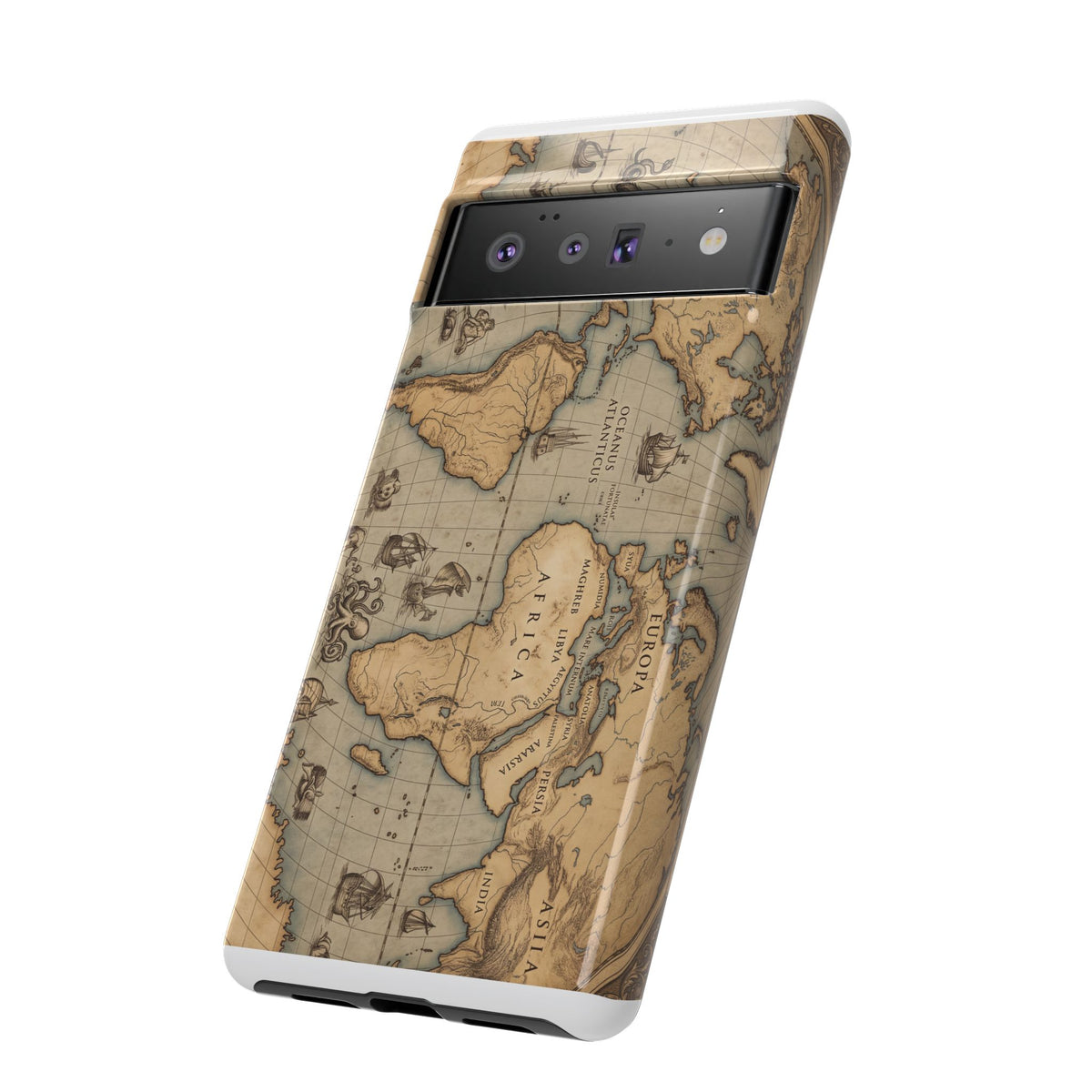 Vintage World Map Tough Phone Case — Antique Explorer iPhone Cover