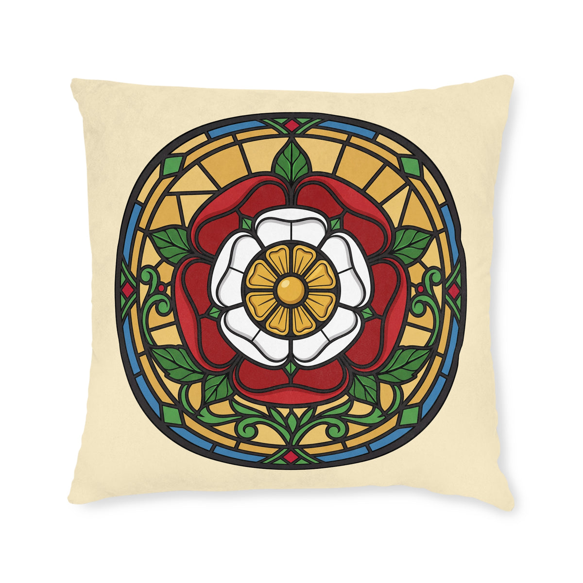 Stained Glass Rose Window Cushion