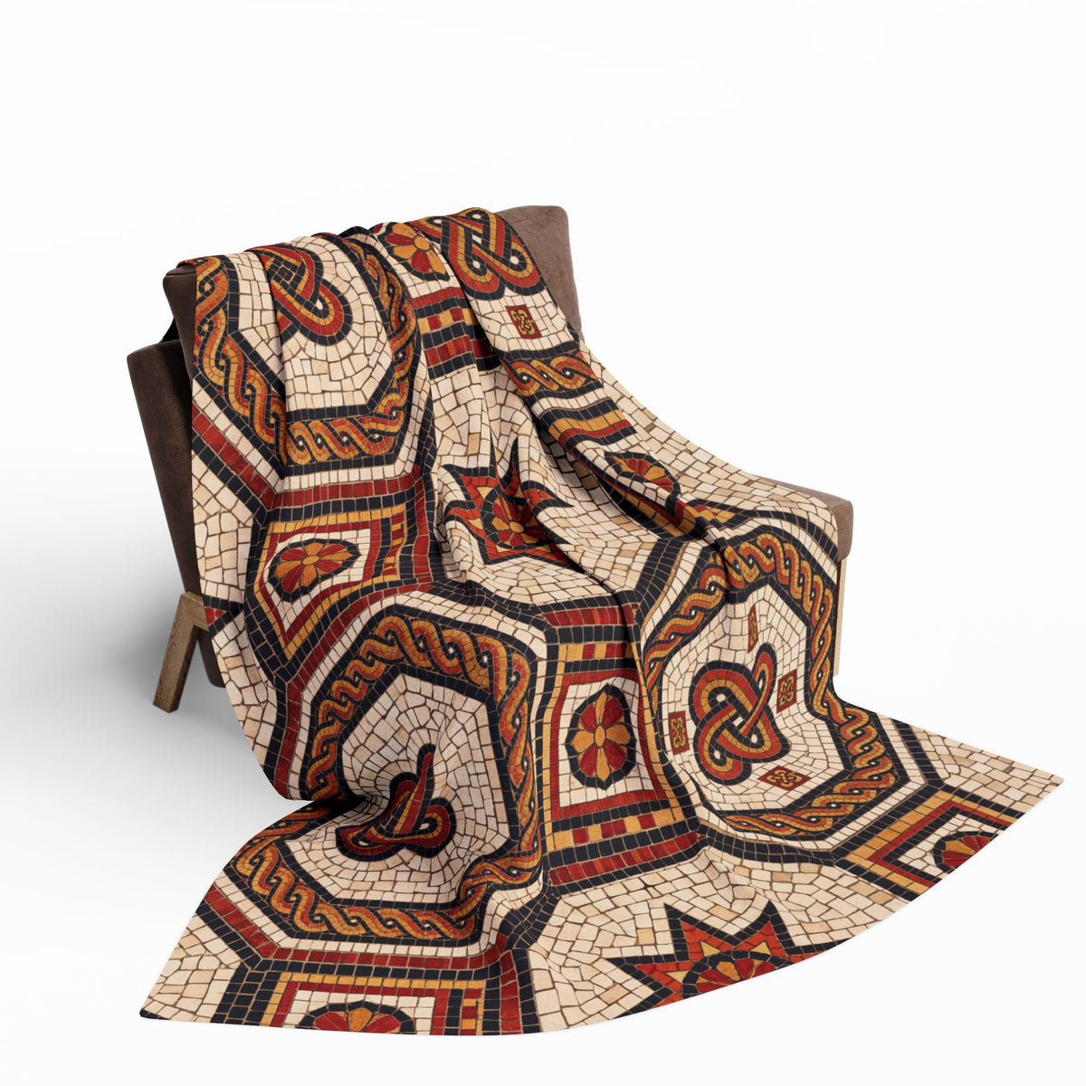 Roman Knot Mosaic Fleece Throw