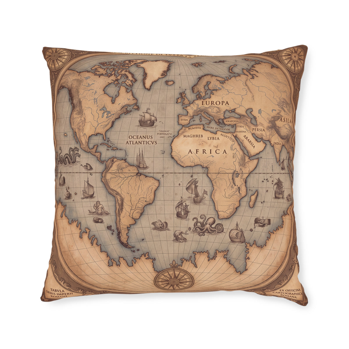 Vintage World Map Cushion