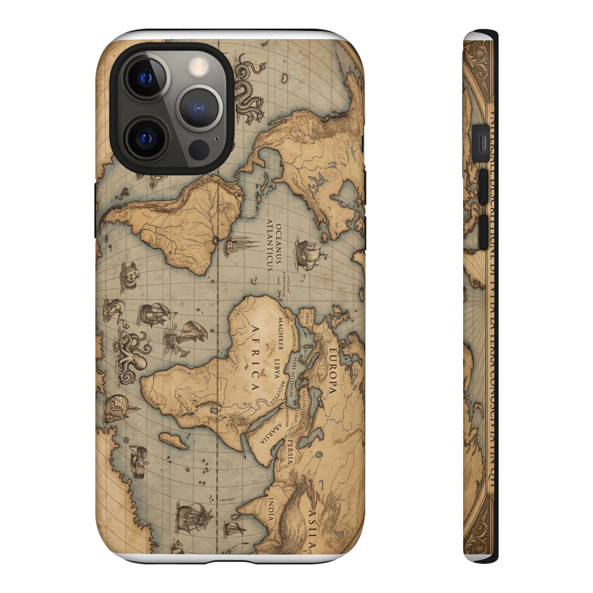 Vintage World Map Tough Phone Case — Antique Explorer iPhone Cover