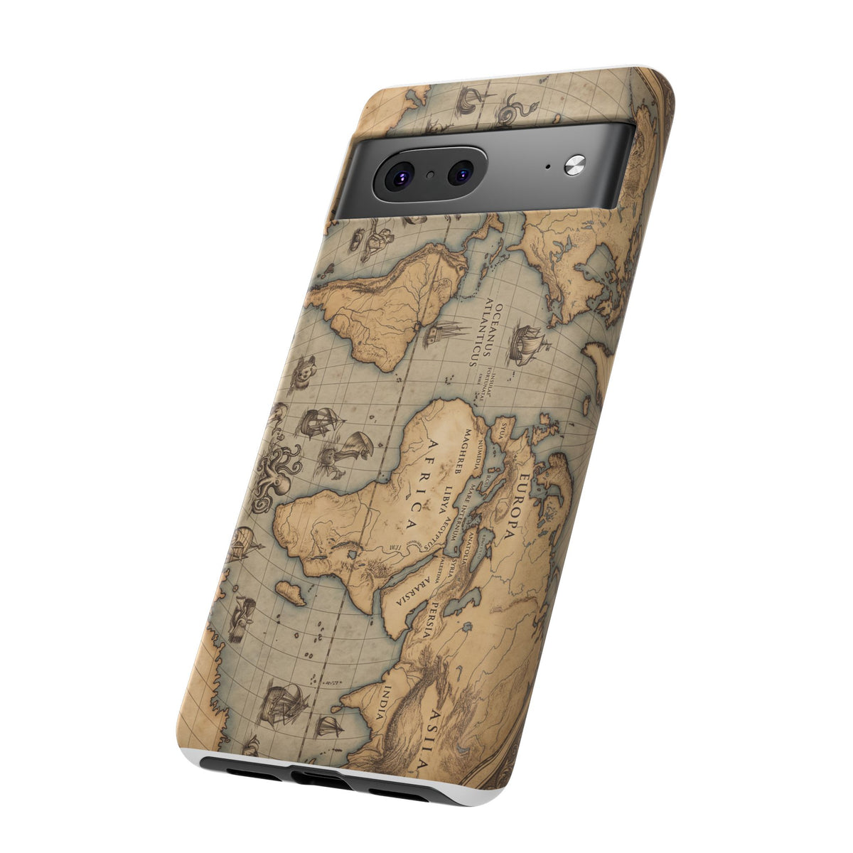 Vintage World Map Tough Phone Case — Antique Explorer iPhone Cover