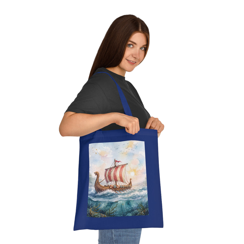 Viking Longship Cotton Tote Bag