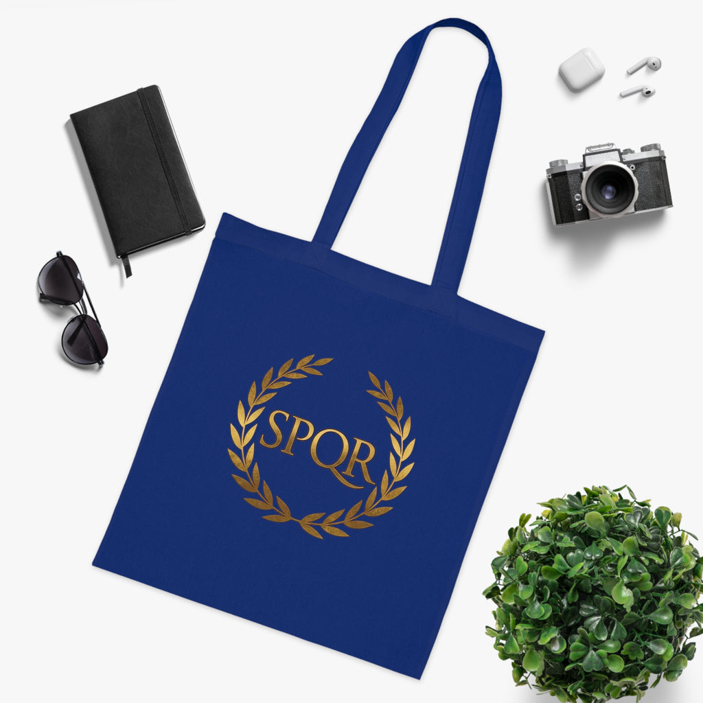 SPQR Laurel Wreath Cotton Tote Bag