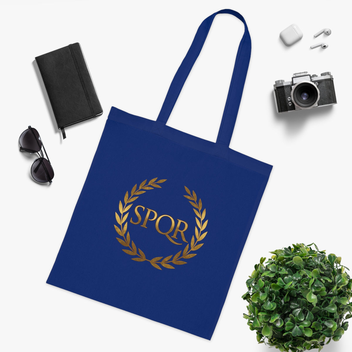 SPQR Laurel Wreath Cotton Tote Bag