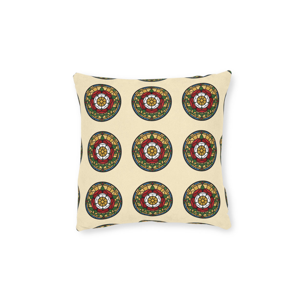 Stained Glass Rose Window Cushion