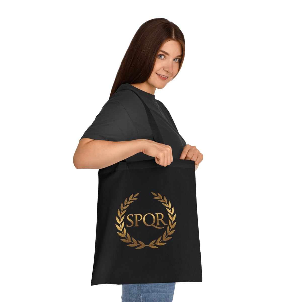 SPQR Laurel Wreath Cotton Tote Bag