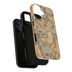 Vintage World Map Tough Phone Case — Antique Explorer iPhone Cover