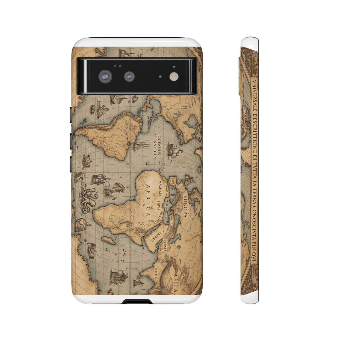 Vintage World Map Tough Phone Case — Antique Explorer iPhone Cover