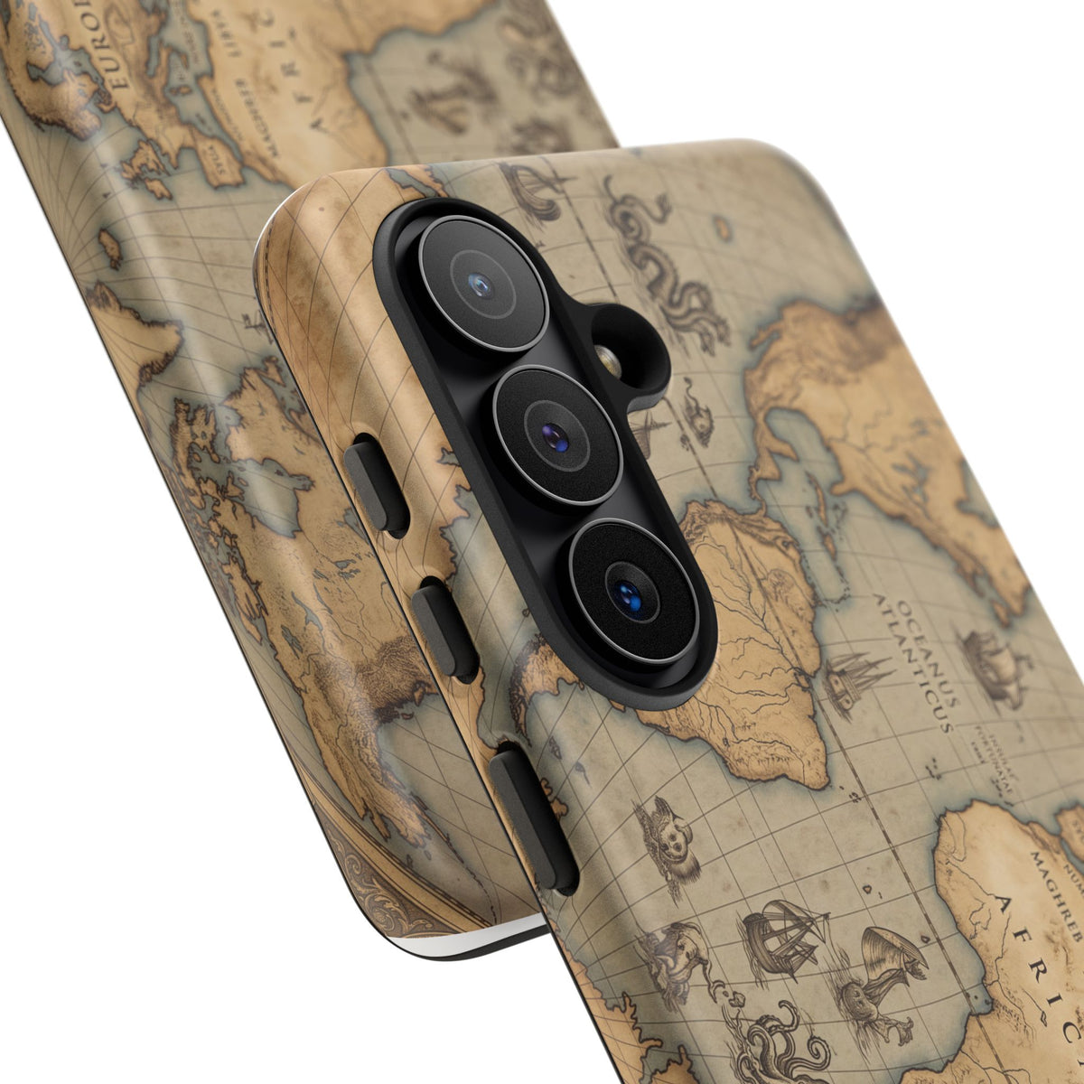 Vintage World Map Tough Phone Case — Antique Explorer iPhone Cover
