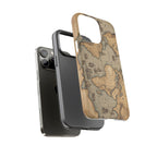 Vintage World Map Tough Phone Case — Antique Explorer iPhone Cover