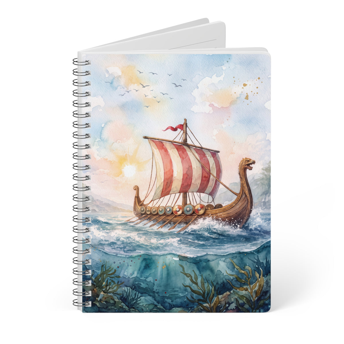 Viking Longship A5 Wirobound Notebook