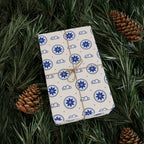Blue Floral Hearts Wrapping Paper — Elegant Gift Wrap for Weddings, Birthdays & Mother's Day