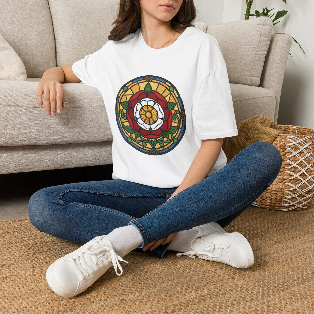 Stained Glass Rose Window T-Shirt