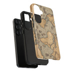 Vintage World Map Tough Phone Case — Antique Explorer iPhone Cover