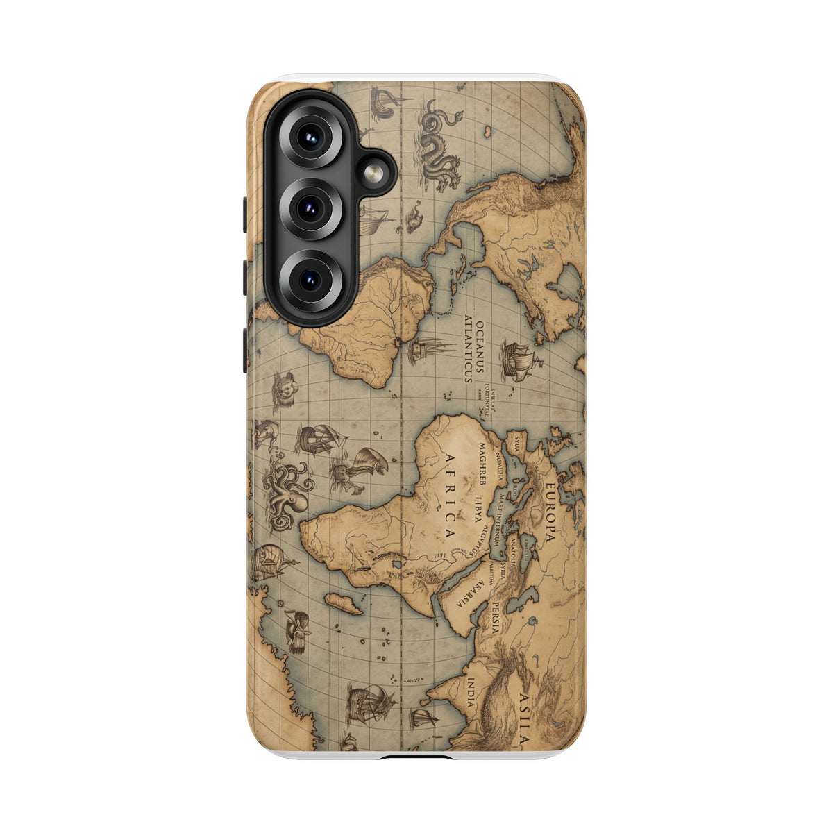 Vintage World Map Tough Phone Case — Antique Explorer iPhone Cover