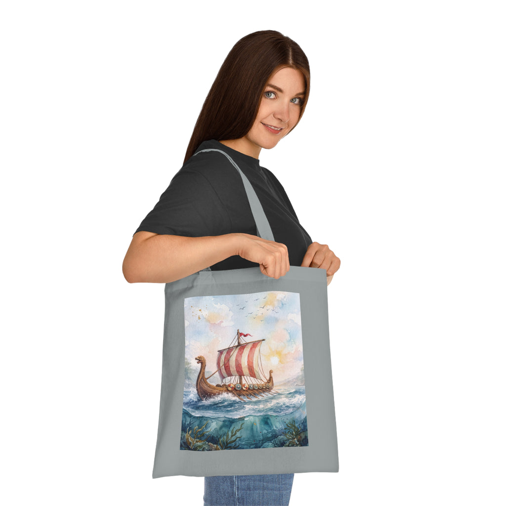 Viking Longship Cotton Tote Bag