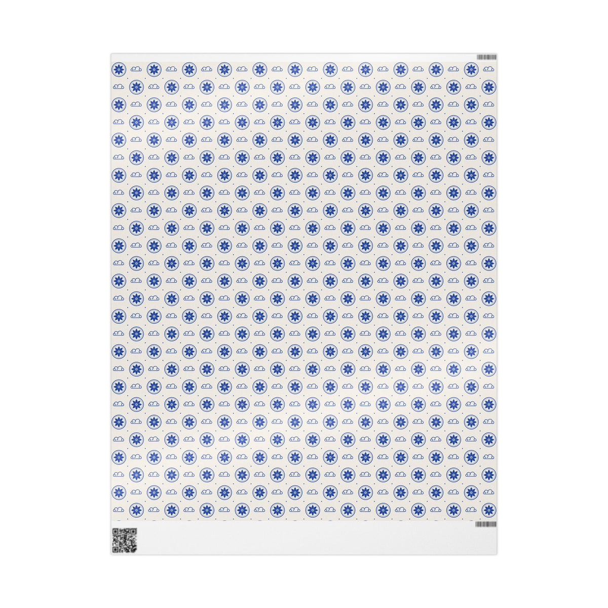 Blue Floral Hearts Wrapping Paper — Elegant Gift Wrap for Weddings, Birthdays & Mother's Day