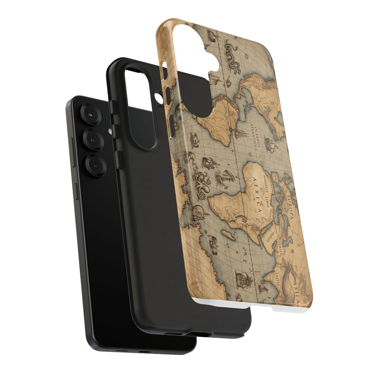 Vintage World Map Tough Phone Case — Antique Explorer iPhone Cover